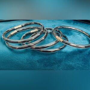 Clear Brown Gold Bangle Bracelet Set